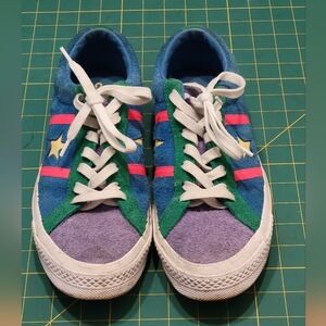 Converse Athletic Shoes in Blue, Green, and Pink